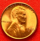 1948-S Lincoln Wheat Cent Penny GEM RED BU From an Original Bank Roll