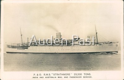 P&O RMS Strathmore Ozeandampfer Schiff Postkarte 1938 London Poststempel