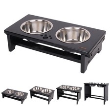 Elevated Dog Bowls, Raised Dog Bowl Stand with 2 Stainless Steel Bowls, Eleva...
