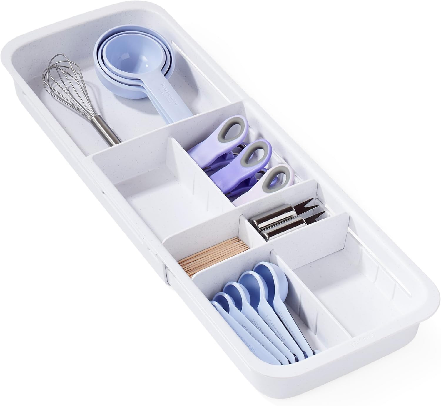 Drawerfit Sliding Drawer Tray with Adjustable Dividers, Expandable Kitchen St...