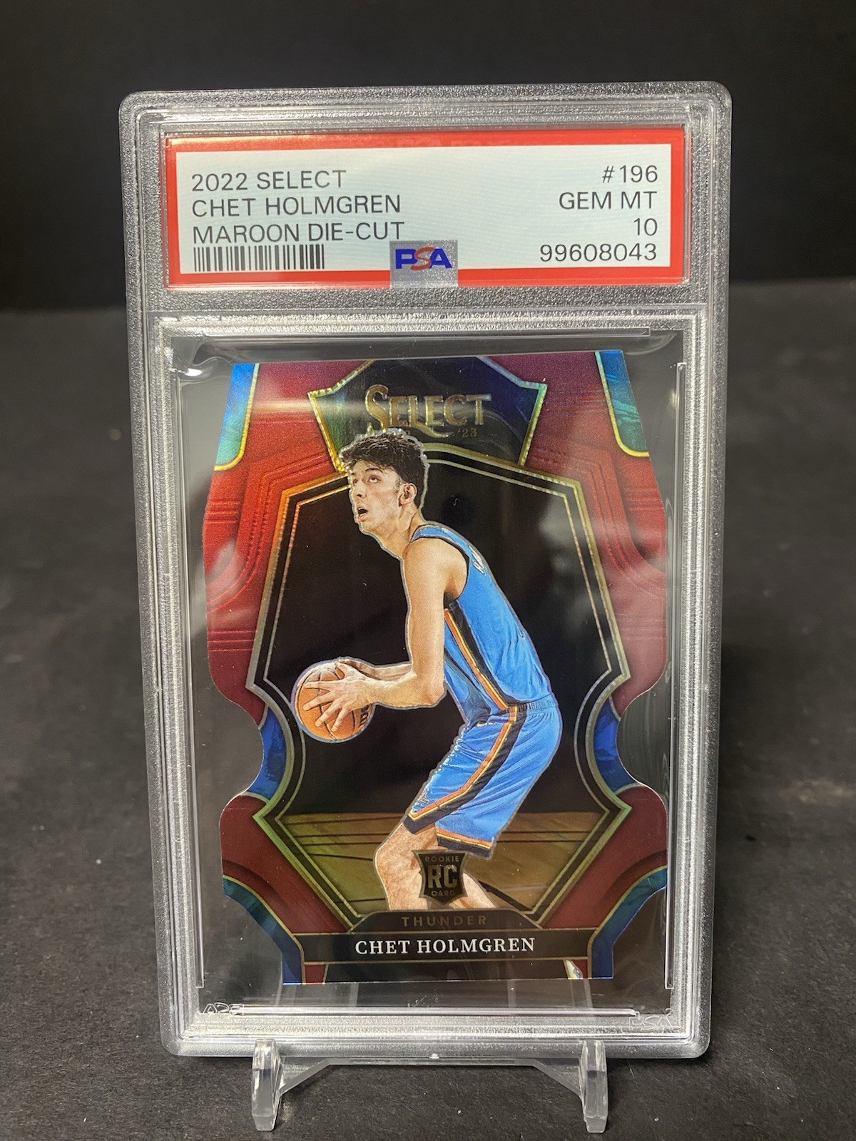 2022 Select Premier Level Maroon Prizm Die-Cut Chet Holmgren PSA 10 Rookie /175