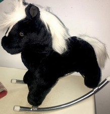 Pier One Vintage Rocking Horse Black and White Mane Plush Toy Read Description