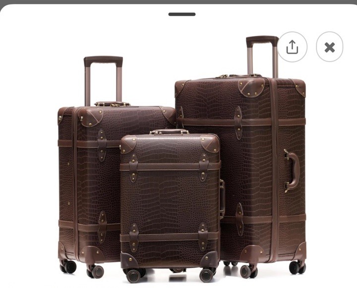 NZBZ 3 Piece Luggage Set-Pho Leather Vintage | eBay