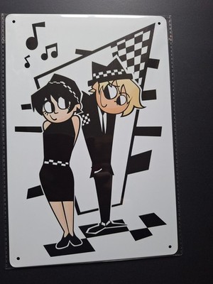 Ska Cartoon Couple Metal Sign Plaque Ska/Mods Retro Garage FREE P&P