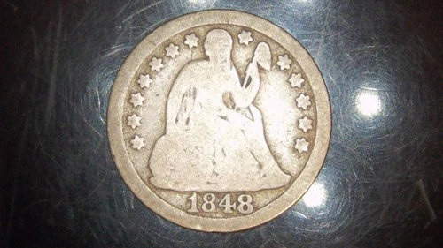 1848 Seated Liberty Dime VERY GOOD