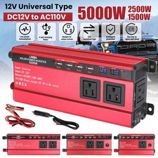 5000W Inversor de corriente para coche Convertidor de CC a CA de 12 V a 110 V