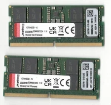 2 x Kingston 16GB KCP548SS8-16  LAPTOP DDR5-4800 Sodimm Single Side 32GB
