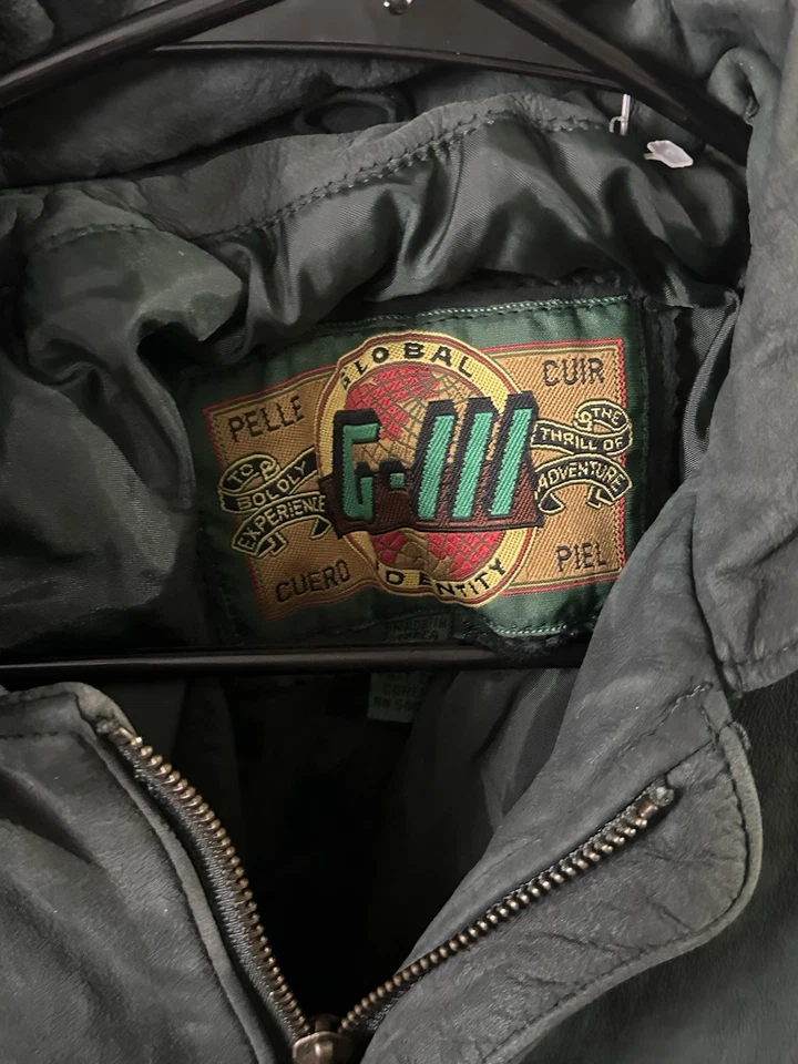 Chaqueta Bomber G-III Global Identity Cuero Mediana Corea Vintage Aventura Foto 2 de 4