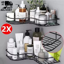 2PCS Organiser Storage Rack Corner Shower Caddy Self Adhesive Bathroom Shelf UK