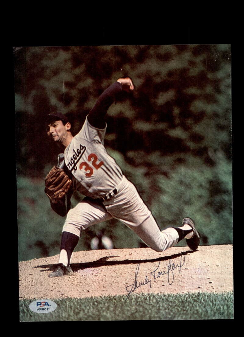 Sandy Koufax PSA DNA Signed 8x10 Photo Vintage Autograph Dodgers