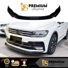 Vw Tiguan R Line Mk2 Pre-facelift Front Splitter Spoiler Lip Gloss Black 16-20