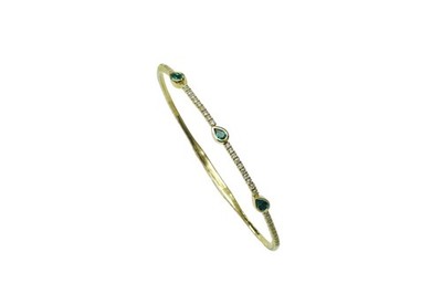 Natural Emerald Flexi Bangle | Fine Jewelry