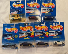 Vintage 1991  1992 Hot Wheels Lot of 7 Blue Card DieCast Toy Cars - SEALED