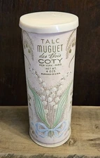 Antique Talc Container Pink New York Paris Muguet Des Bois Coty