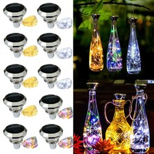 Solar Diamond Wine Bottle Lights 10 Pack 20LED Outdoor Waterproof Multicolor ...