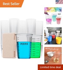 50-Pack 10oz Clear Disposable Epoxy Mixing Cups with Measurement Markings
