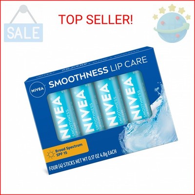 NIVEA Smoothness Lip Care, Sunscreen Lip Balm with SPF 15 Broad Spectrum, Shea B