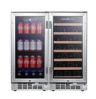 EdgeStar CWBV80301 30"W 30 Bottle 80 Can Side-by-Side Wine and - Stainless Steel