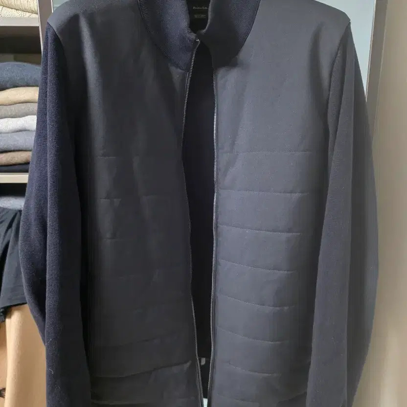 Massimo Dutti Men's Knit Padded Jacket XL Navy Warm Coat thumbnail 4