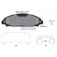 TEXTAR Bremsbeläge Bremsbelegsatz vorne für FORD USA Mustang Convertible