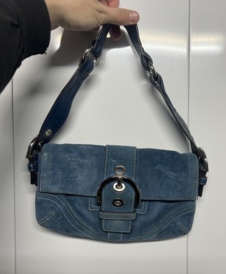 希少✨Vintage Coach Soho Handbag Blue Y2K Vintage Coach Y2K Baby Blue Soho Flap Shoulder Bag 9248 Spring