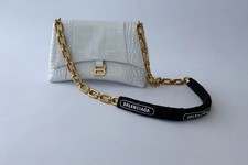 Medium Balenciaga White and Gold Shoulder Bag...