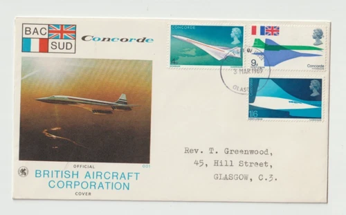 3/3/1969 UK GB FDC - Concorde - Wessex Cover - Glasgow FDI Postmark