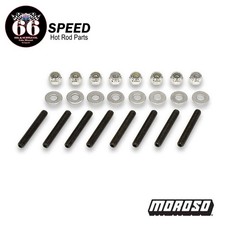 Moroso 14-20 Thread Valve Cover Stud Kit With Nuts Flat Washers - Pack Of 8