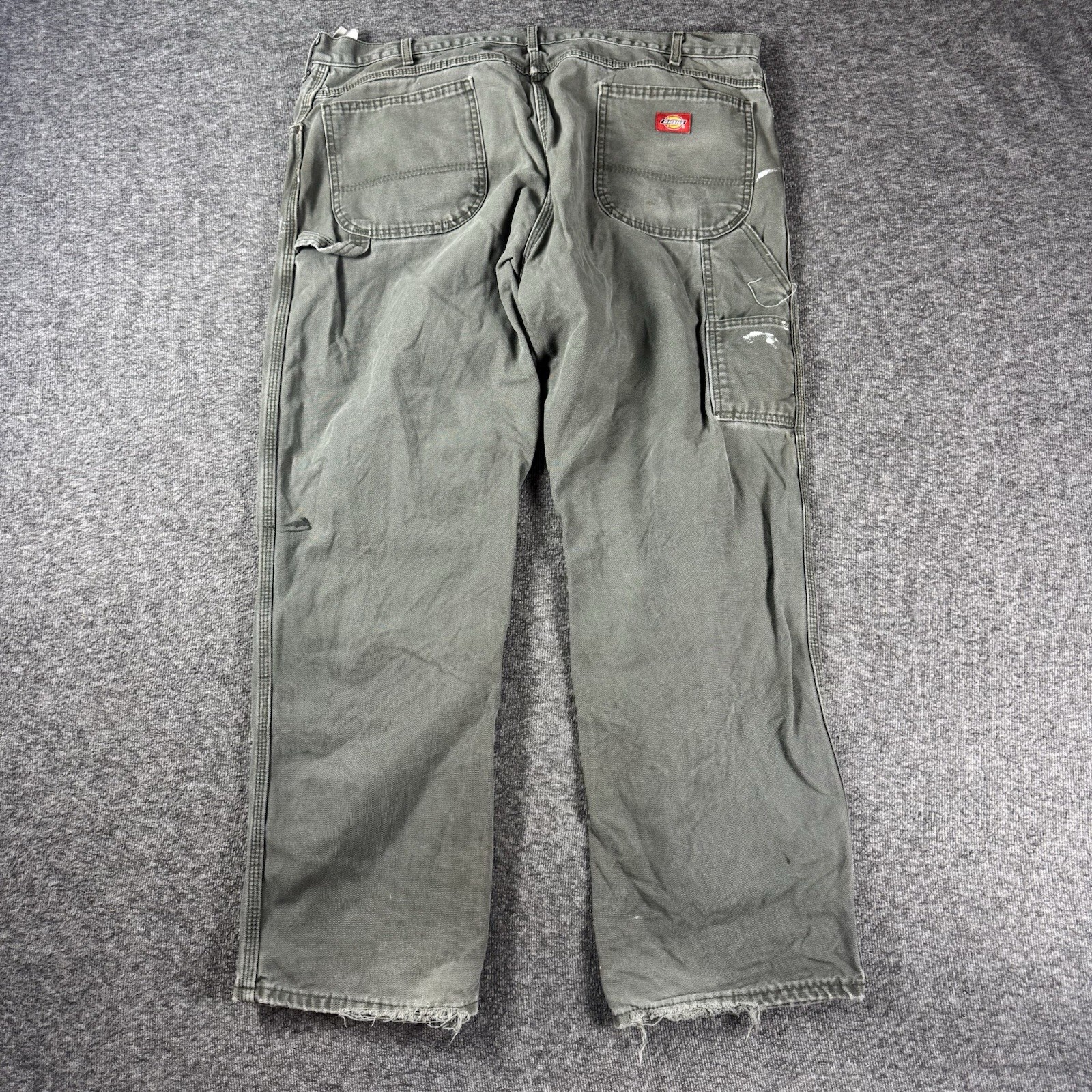 Vintage Dickies Carpenter Pants Mens 40x32 Moss Green Distressed Baggy Workwear