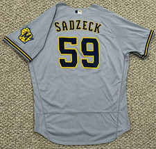 SADZECK size 50 #59 2022 MILWAUKEE BREWERS  GAME USED JERSEY ISSUED ROAD MLB