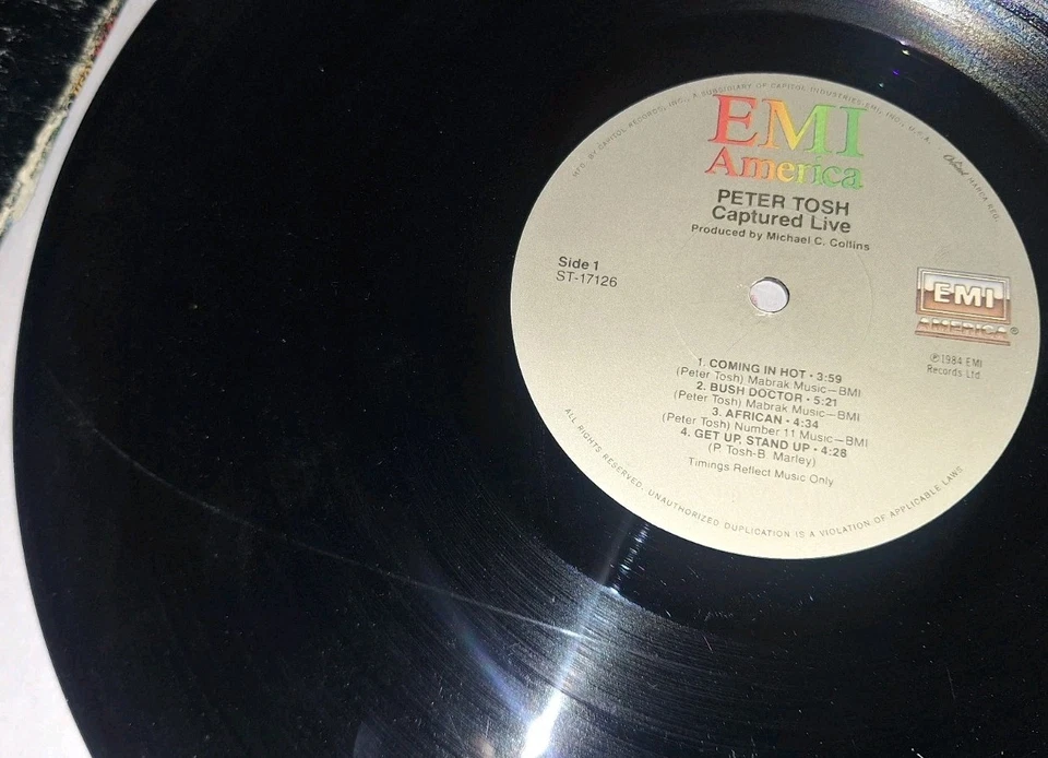 Peter Tosh - Captured Live - Original 1984 Press - Reggae LP Vinyl - Image 4 of 4