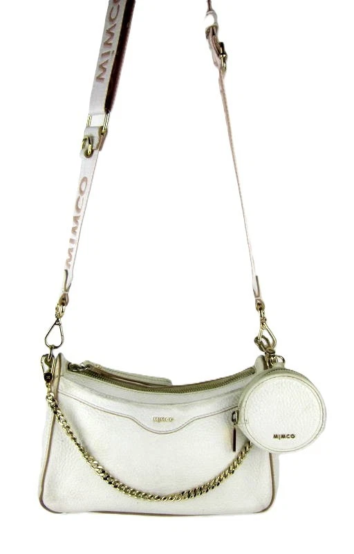 Mimco Jett White Leather Crossbody Bag Combo Wide Webbing Coin Purse Chain - image 3 of 4