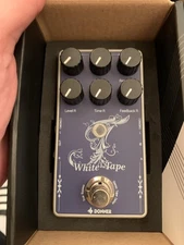 Donner White Tape Delay Pedal Effects Pedal 2 Channels Echo Effect True Bypass