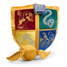 Pl&uuml;schkissen Golden Snitch gelb, weich, 35x35 cm, inspiriert von Harry Potter