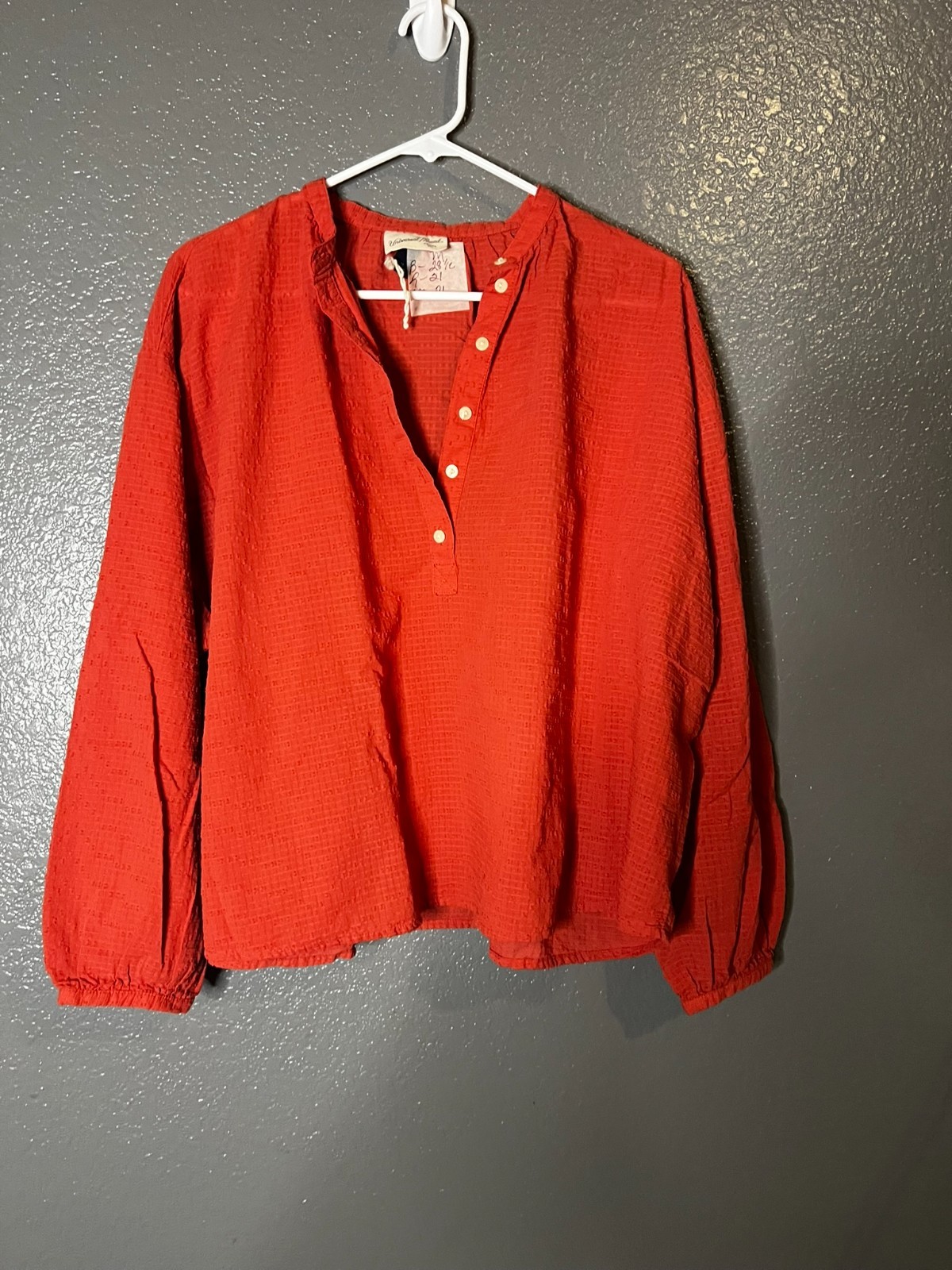 Universal Thread Rust Textured Peasant Blouse M B… - image 1