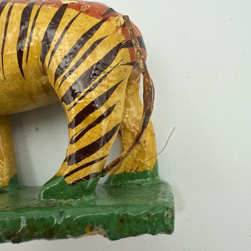 Antico animale Nirmal dipinto a mano dall'India tigre elefante mucca cavallo - Foto 6 di 14