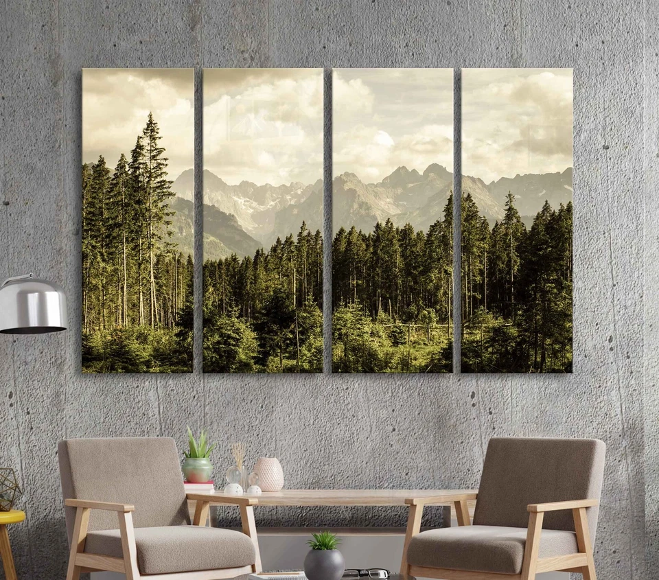Rural landscape photo forest mountains printed framed wall art home decoration  - Image 4 of 4