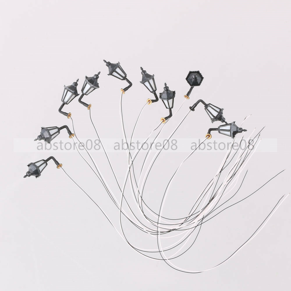 10x Model Railway Led Lamppost Lamps Wall Lights 1:50 O Scale 3V Warm White | Australia - Foto 4