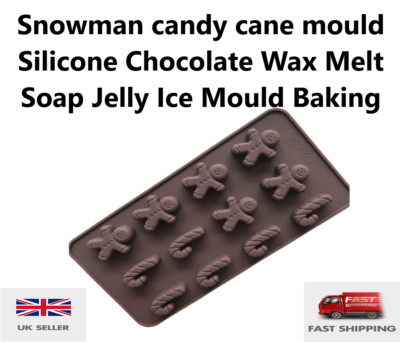 Schneemann Zuckerstange Form Silikon Schokolade Wachs Schmelzen Seife Gelee Eisform Backen
