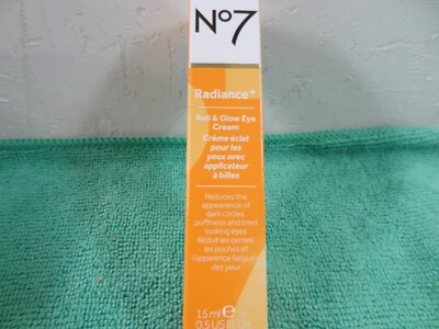 New No7 Radiance+ Roll and Glow Brightening Roll-on Eye Cream Vitamin C 0.5 oz