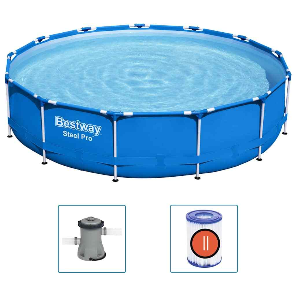Piscine à cadre bleu 396x84 cm pour rafraîchir les enfants en été