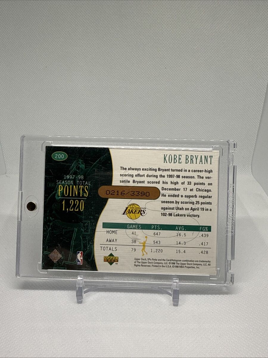 KOBE BRYANT 1998-99 UPPER DECK SPX FINITE TOP FLIGHT BRONZE KOBE BRYANT 1998-99 UPPER DECK SPX FINITE TOP FLIGHT BRONZE