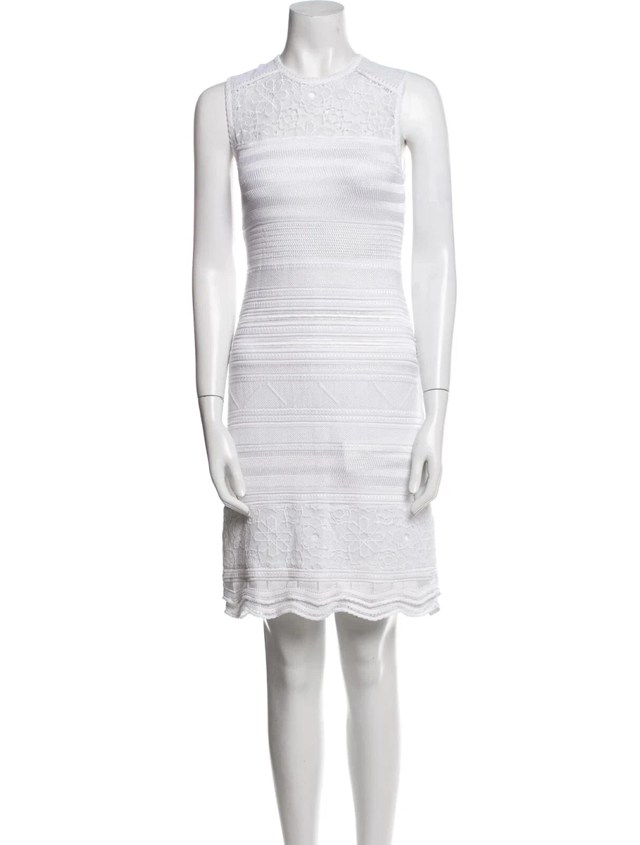 Mini Robe Roberto Cavalli - Organza Blanc, Dentelle Ivoire, Taille IT44/US8