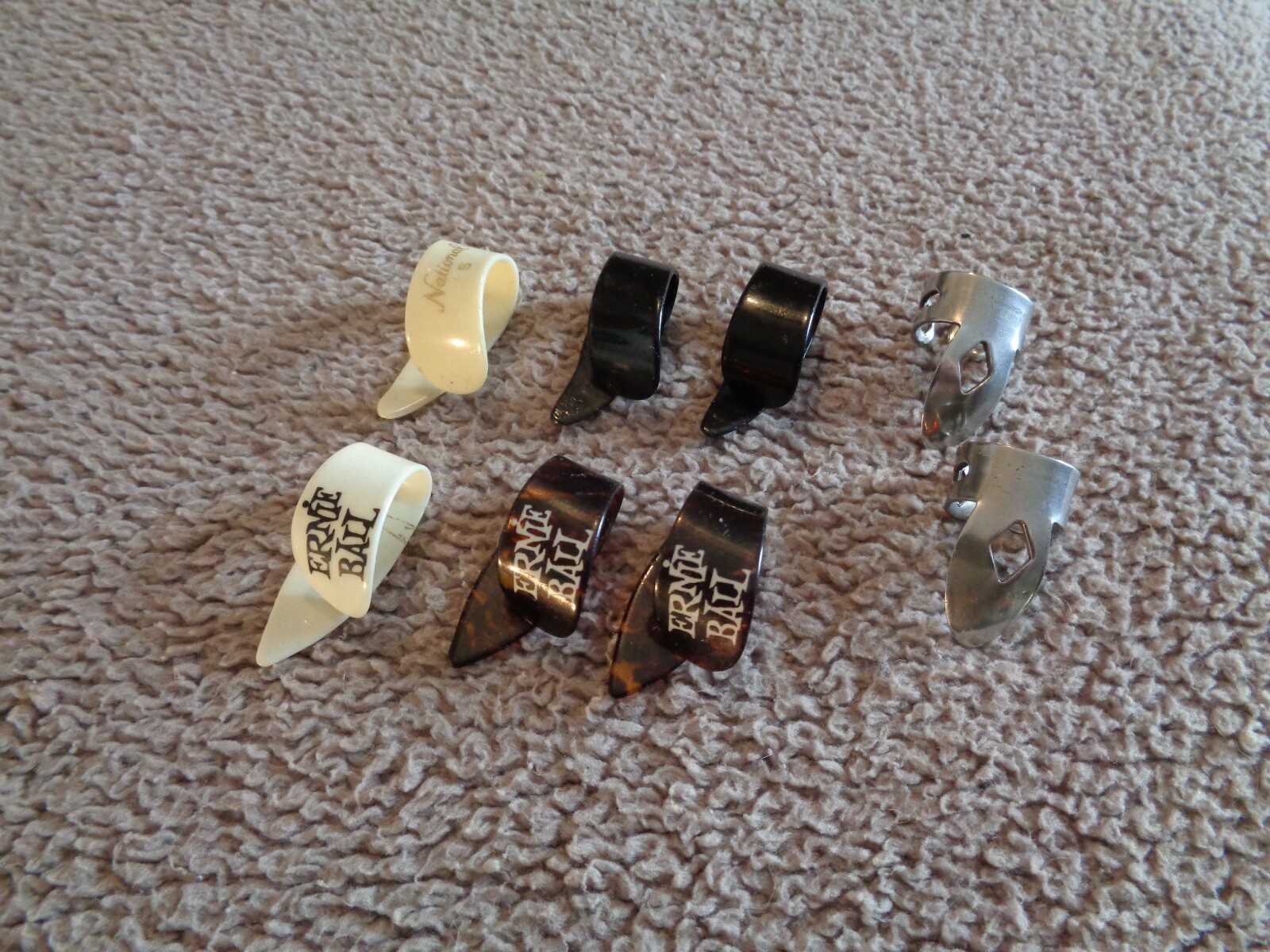 Lot of 8 Old Banjo Slide Guitar Thumb Metal Finger Picks National Ernie