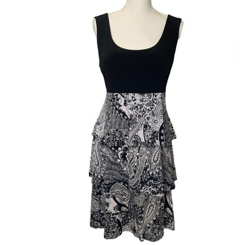 Studio One Kleid ärmellos U-Ausschnitt Body Con Fit Flare schwarz weiß Übergröße 14 - Bild 2 von 13
