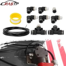 Air Hose Pipe Tube PU Kit 1/4" Push to Connect Air Fittings 10Pcs Line Connector