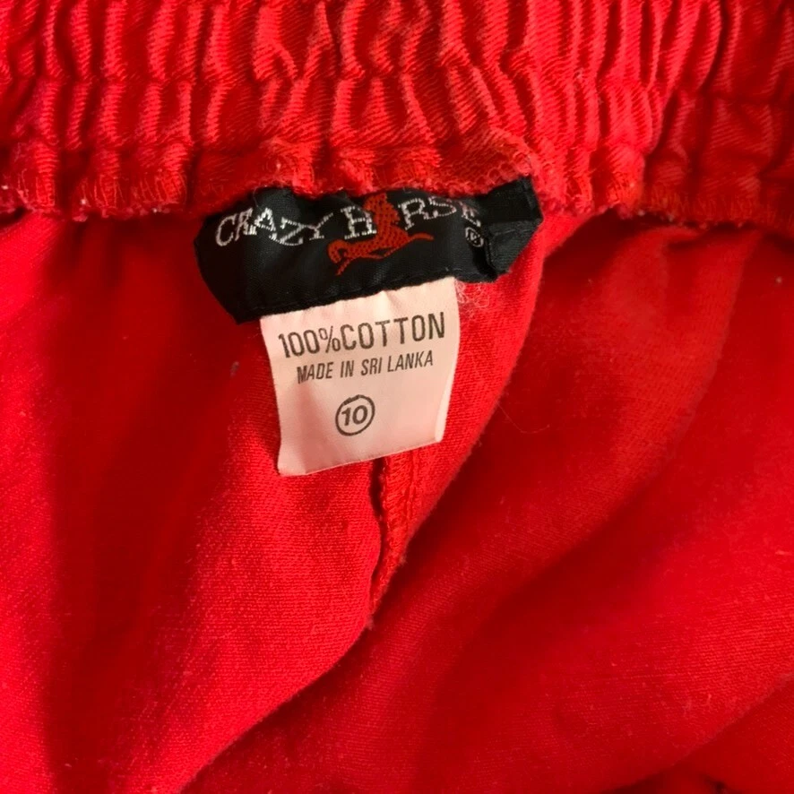 Pantalones cortos chinos de algodón plisados de tiro alto vintage Crazy Horse para mujer talla 10 años 80 Foto 4 de 4