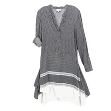 WITCHERY Dress Asymmetric Black White Geometric Lagenlook Size AU 8 - US 4