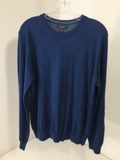 SAKS FIFTH AVENUE MEN'S CREWNECK WOOL SWEATER HEATHER NAVY NWT 145