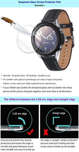 Ochrona przed bąbelkami ze szkła hartowanego etui na ekran do Samsung Galaxy Watch 3 45mm - Zdjęcie 3 z 8